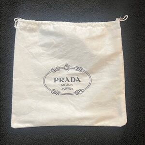 Prada Cream Drawstring Bag